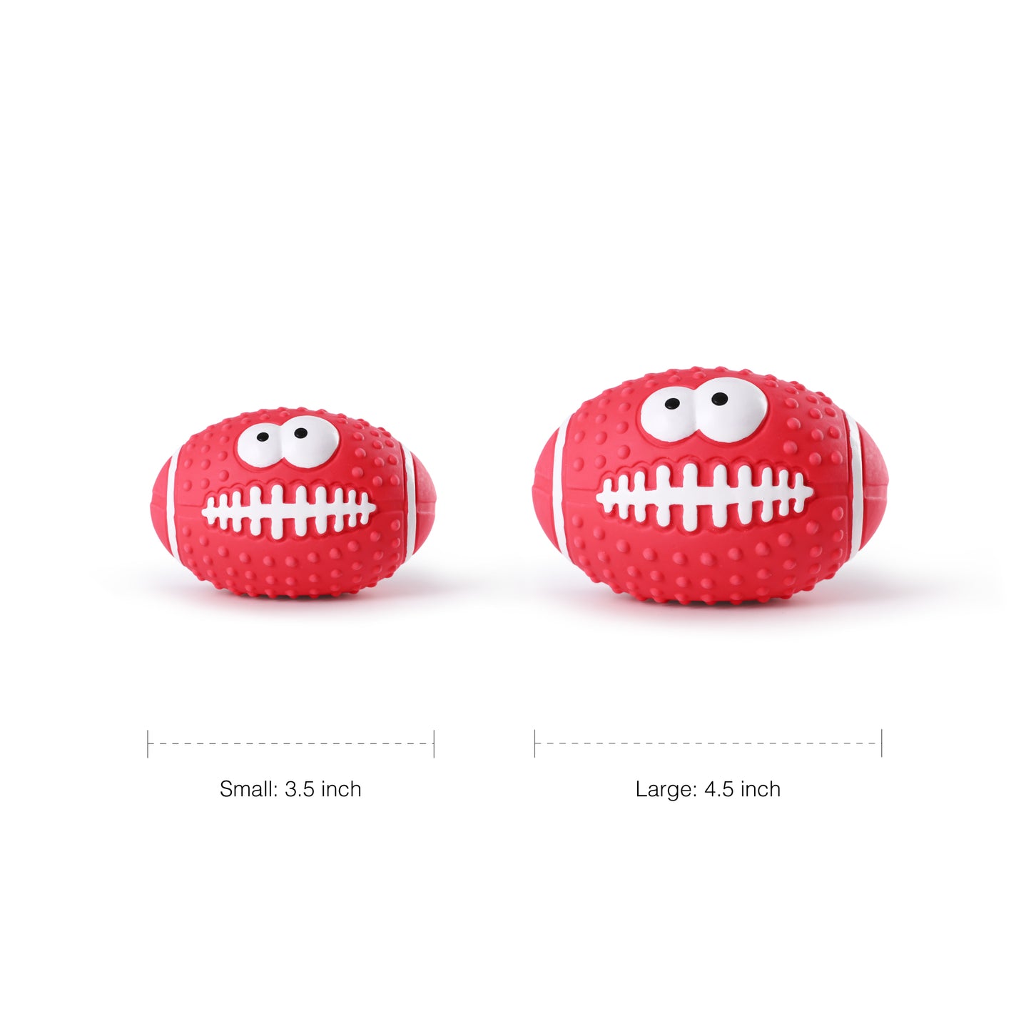 Latex Squeaky Smiley Face Football Dog Toy (Red)