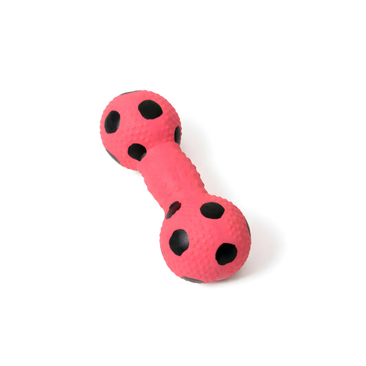 Latex Squeaky Barbell Dog Toy (Pink)