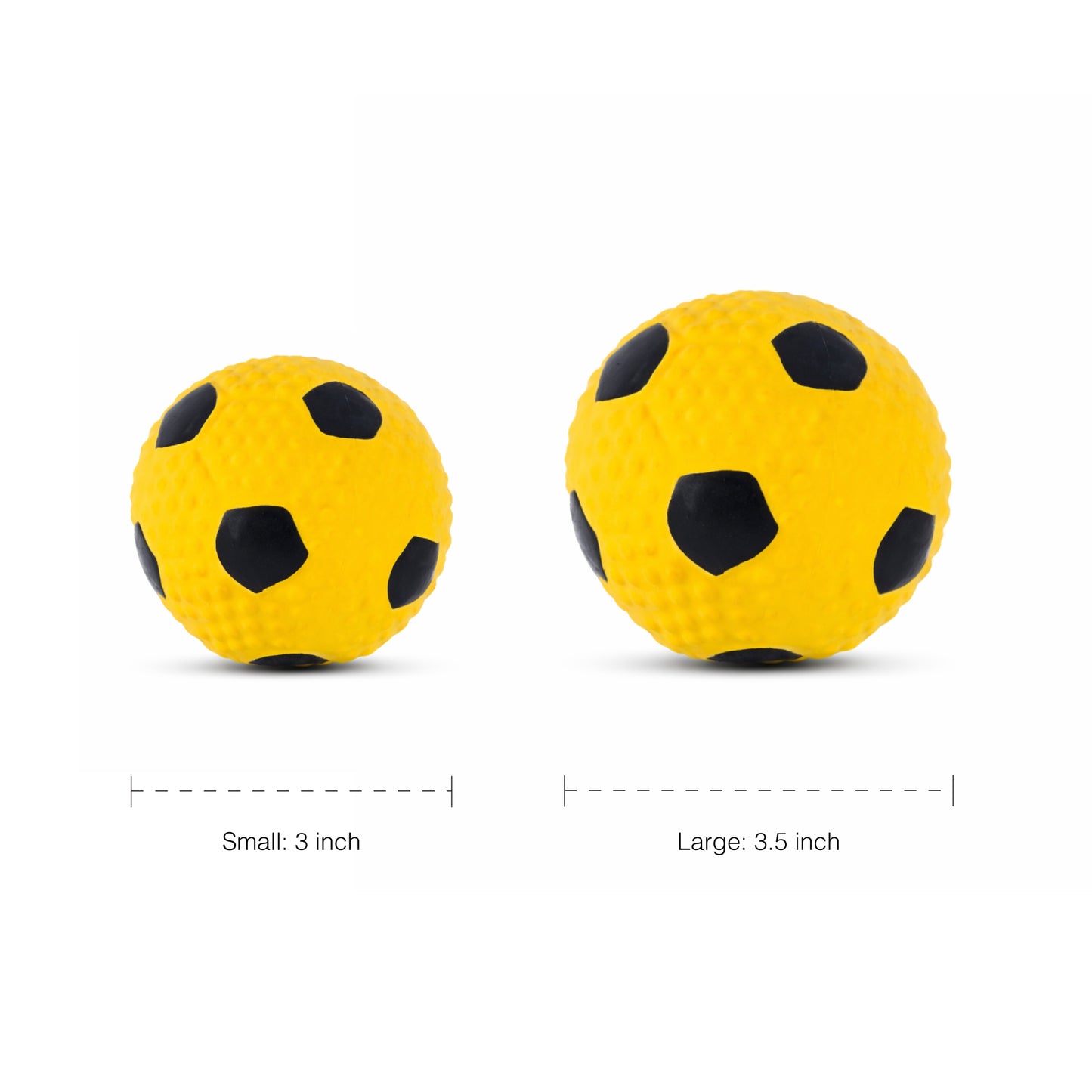 Natural Latex Squeaky Soccer Ball Toy (Yellow)