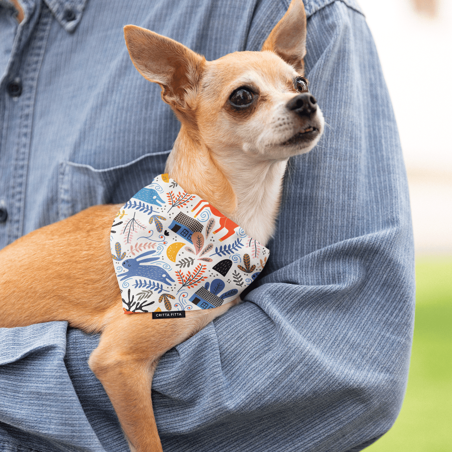 Furry Tale Forest Dog Bandana - Enchanting Style for Your Pup