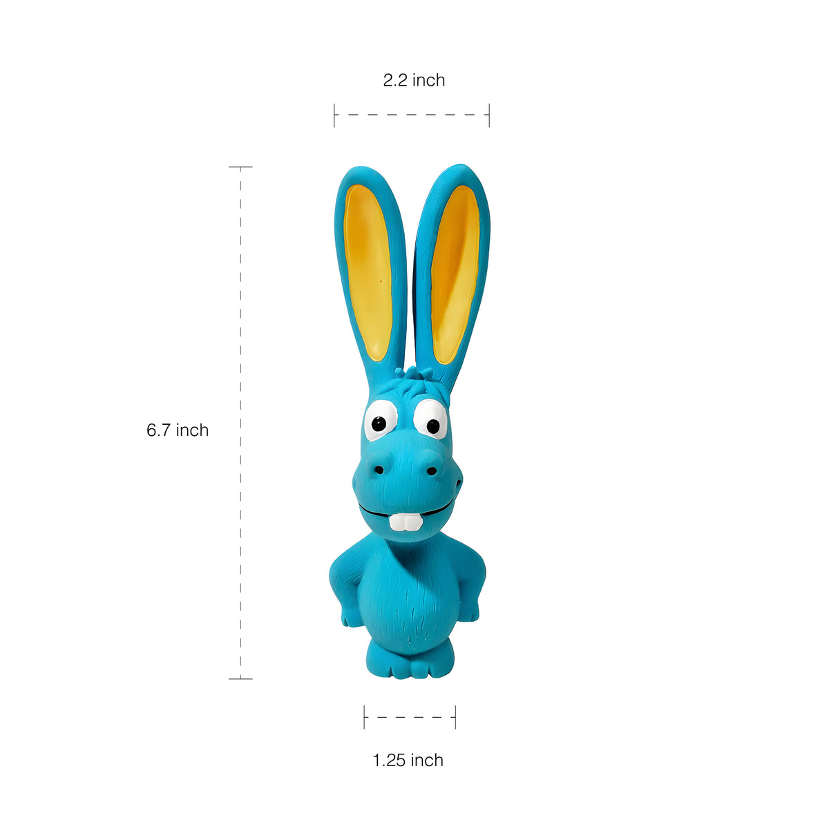 Durable Latex Squeaky Dog Toy in Fun Animal Designs (Blue Hippo)