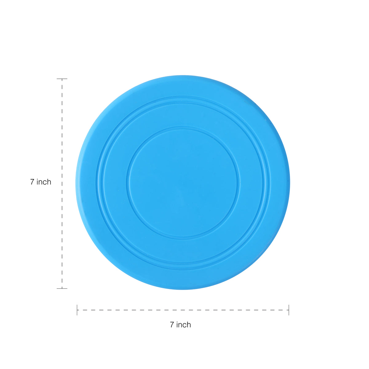 Flexible TPR Soft Frisbee for Dogs 7 Inch Blue