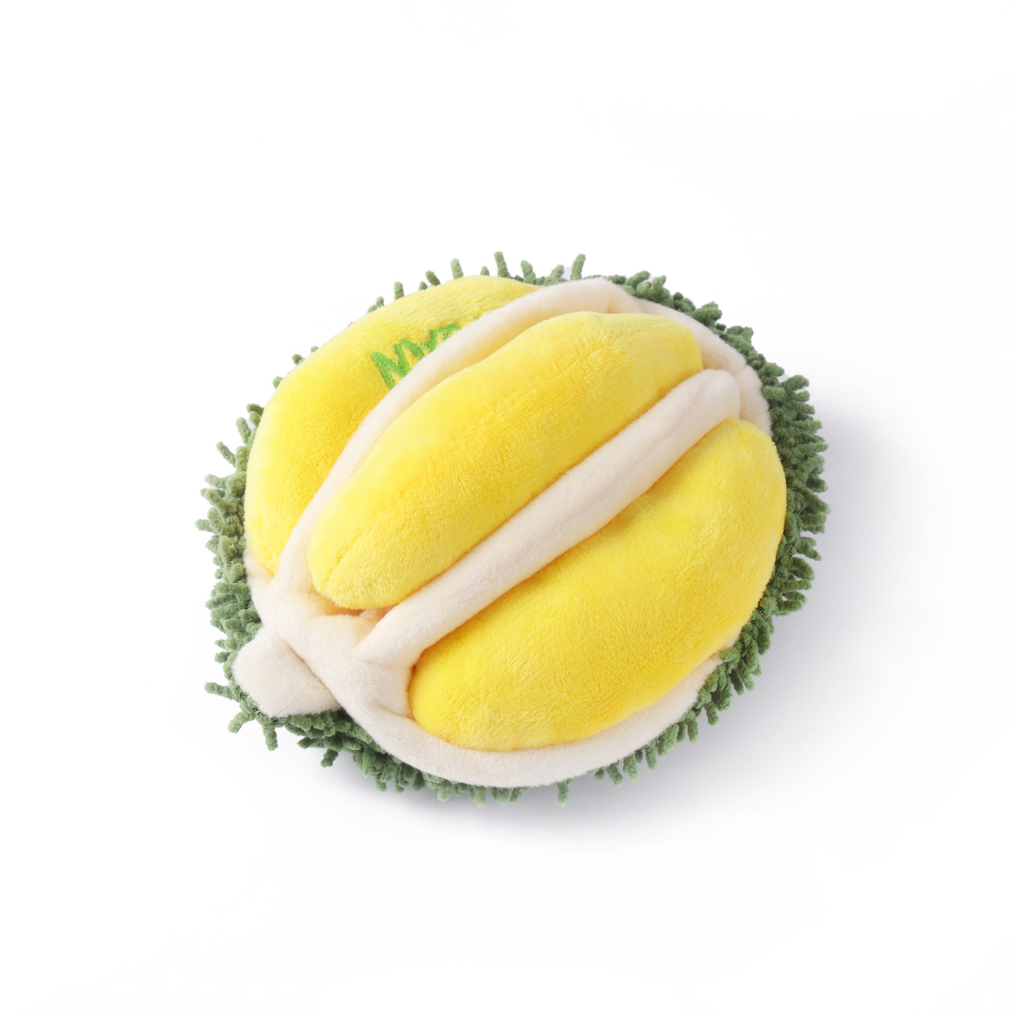 Interactive Plush Durian Squeaky Crinkle Dog Toy