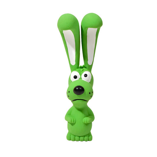 Durable Latex Squeaky Dog Toy in Fun Animal Designs (Green Dog)