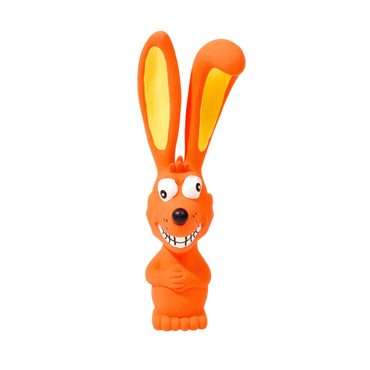 Durable Latex Squeaky Dog Toy in Fun Animal Designs (Orange Fox)