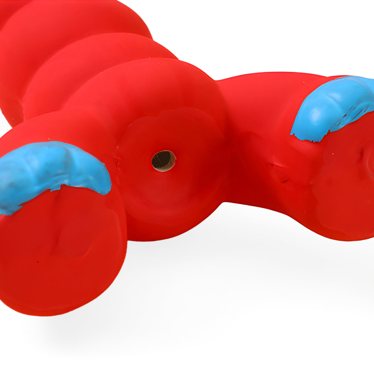 Super Stretch Long Body Durable Latex Squeaky Dog Toy in Fun Animal Designs (Red Hippo)
