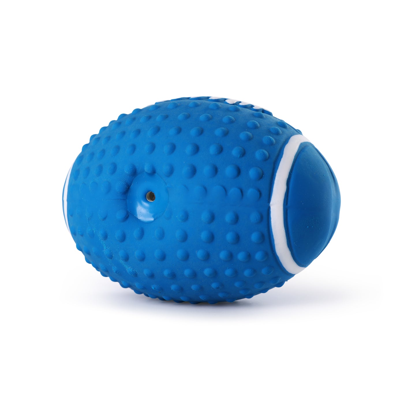 Latex Squeaky Smiley Face Football Dog Toy (Blue)