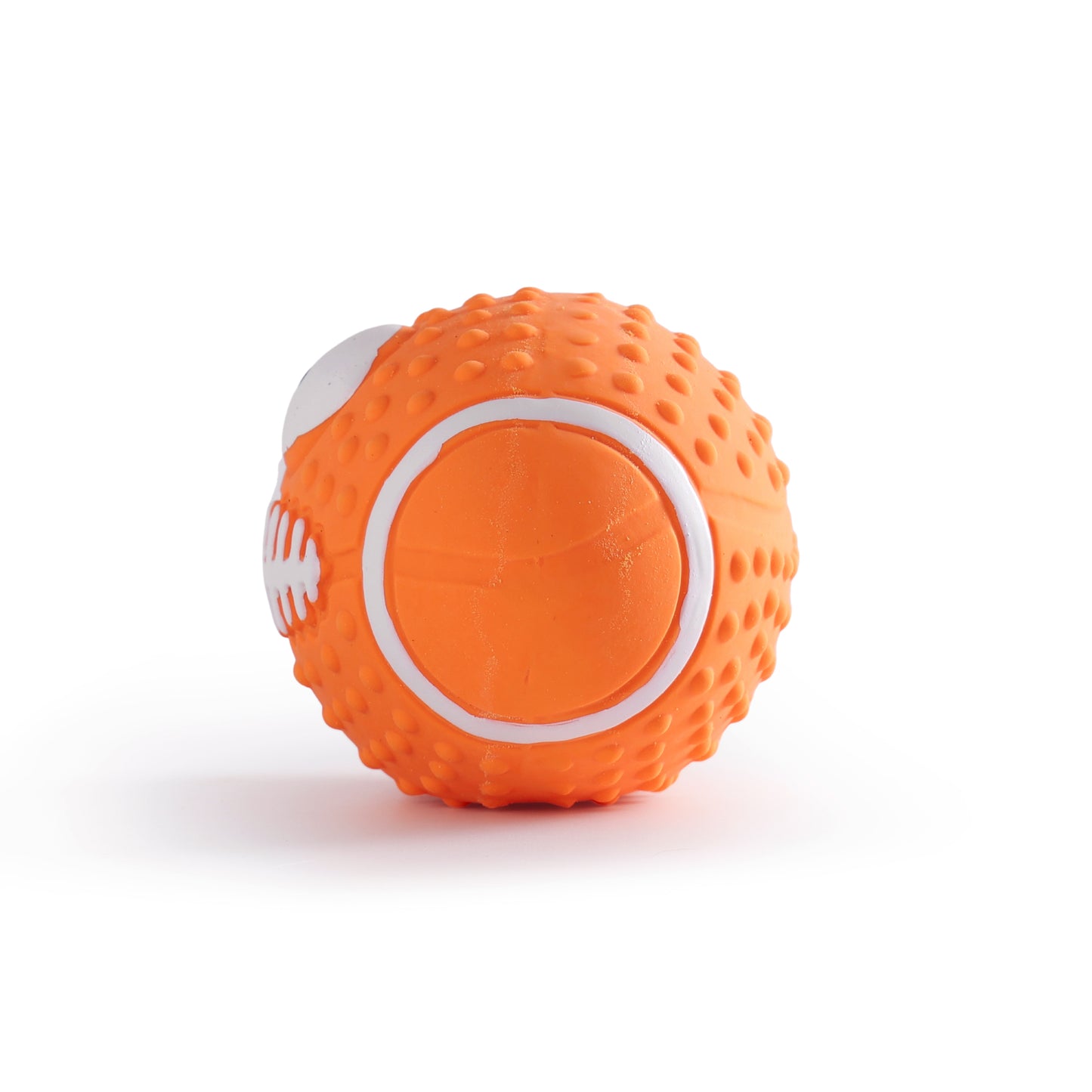 Latex Squeaky Smiley Face Football Dog Toy (Orange)