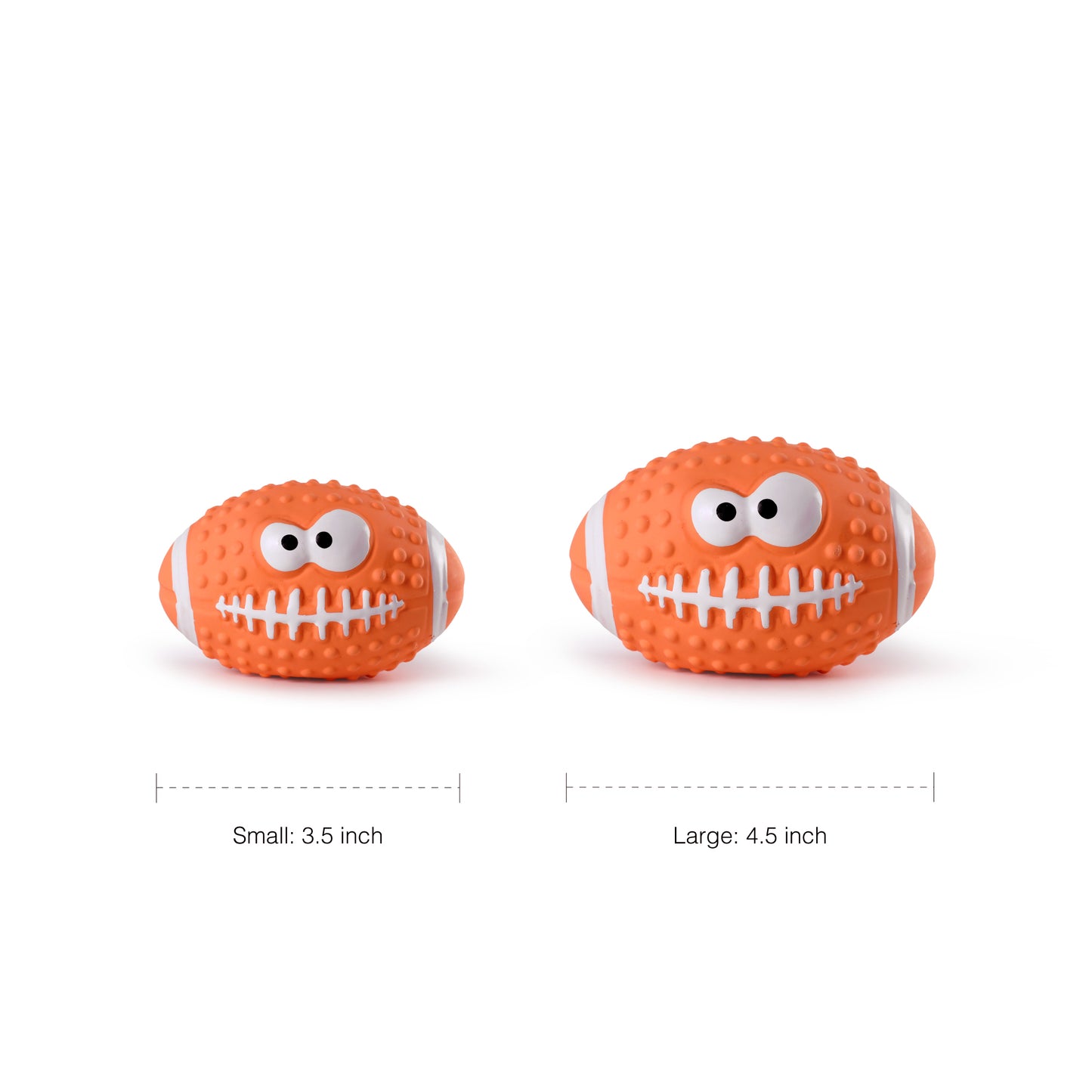 Latex Squeaky Smiley Face Football Dog Toy (Orange)