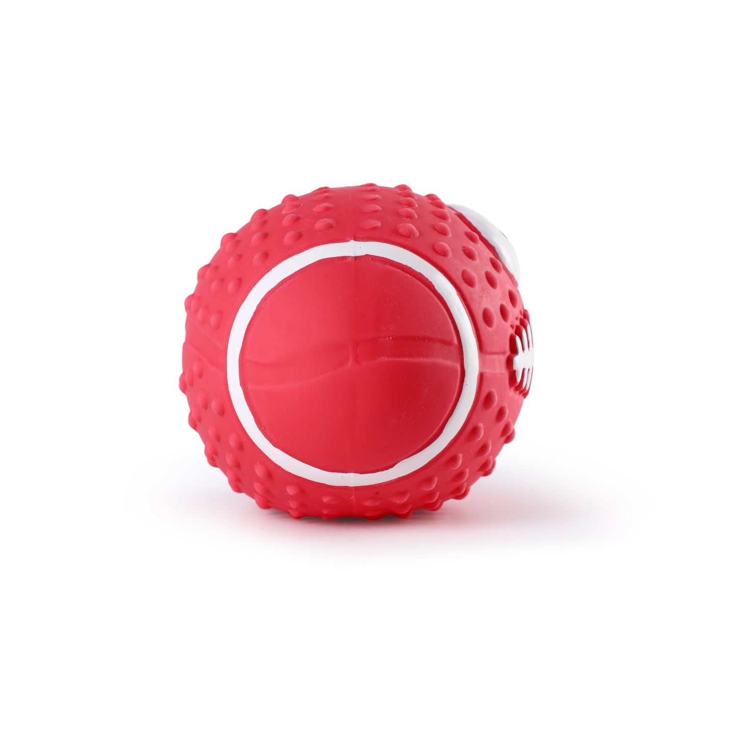 Latex Squeaky Smiley Face Football Dog Toy (Red)