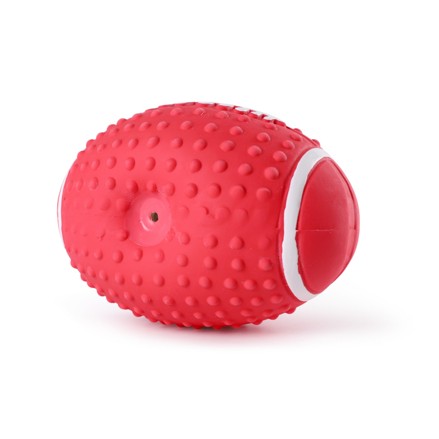 Latex Squeaky Smiley Face Football Dog Toy (Red)