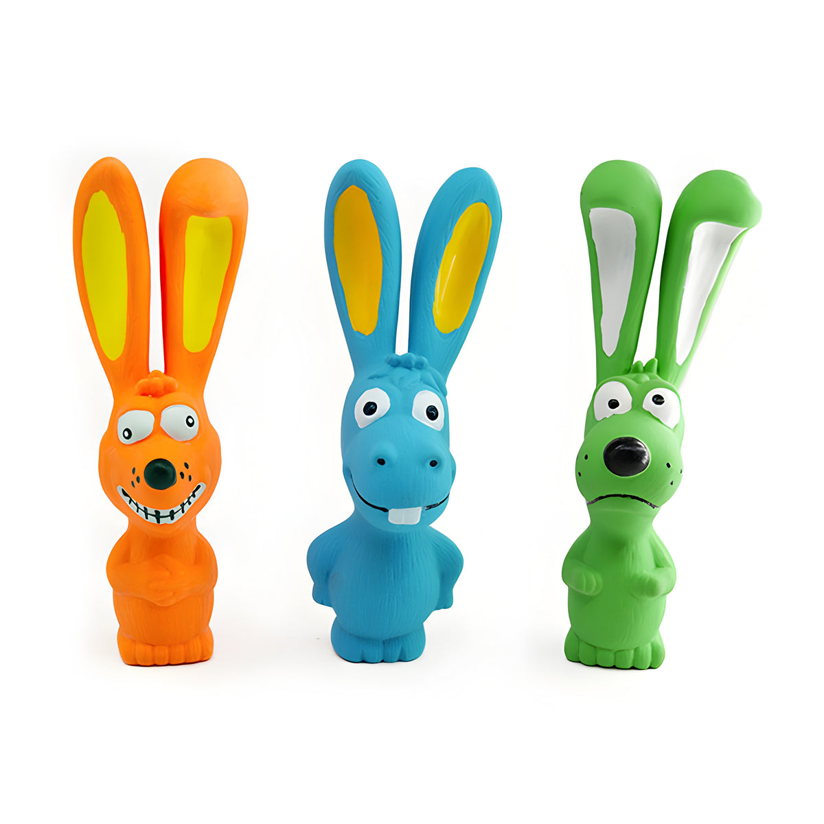Durable Latex Squeaky Dog Toy in Fun Animal Designs (Blue Hippo)