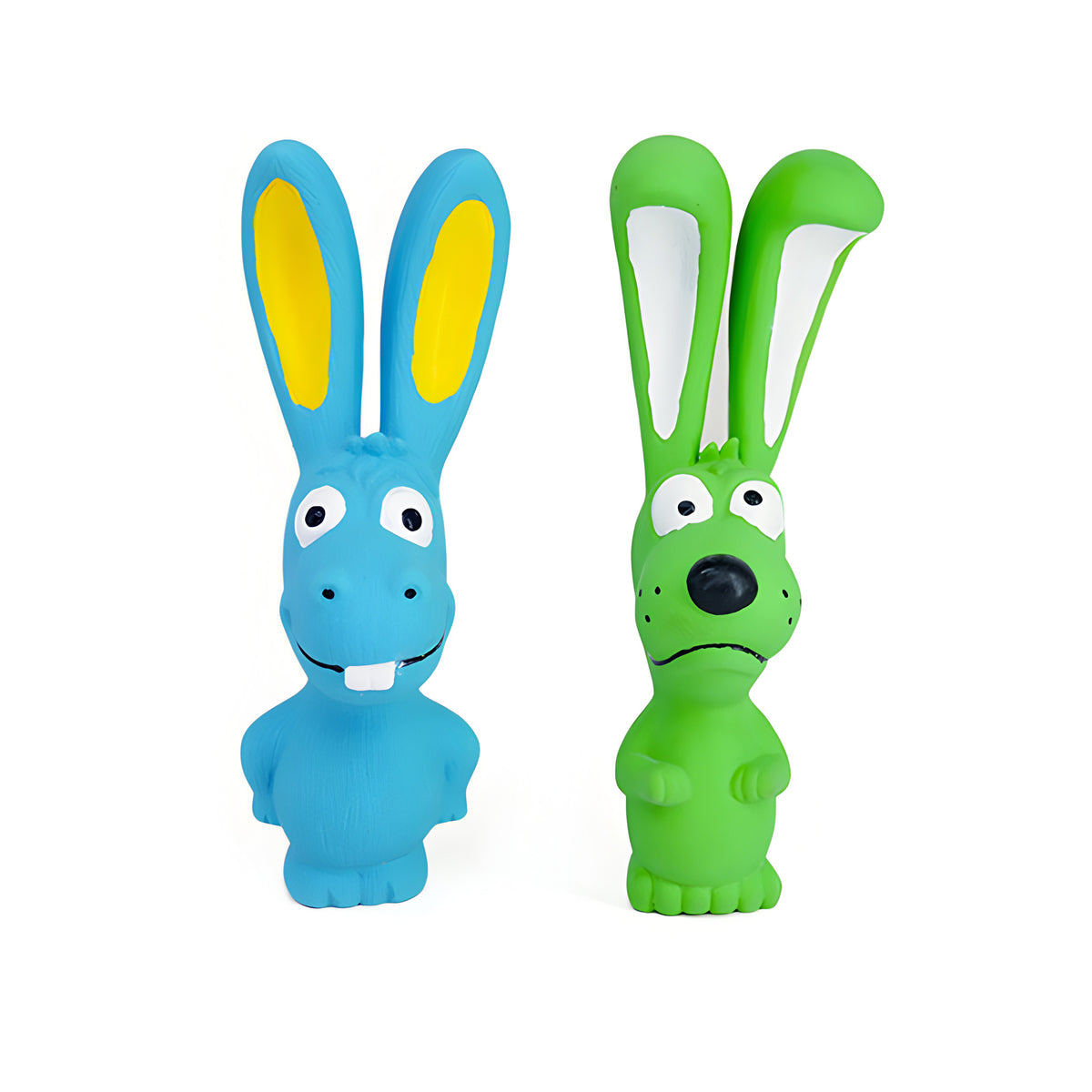 Durable Latex Squeaky Dog Toy in Fun Animal Designs (Blue Hippo)