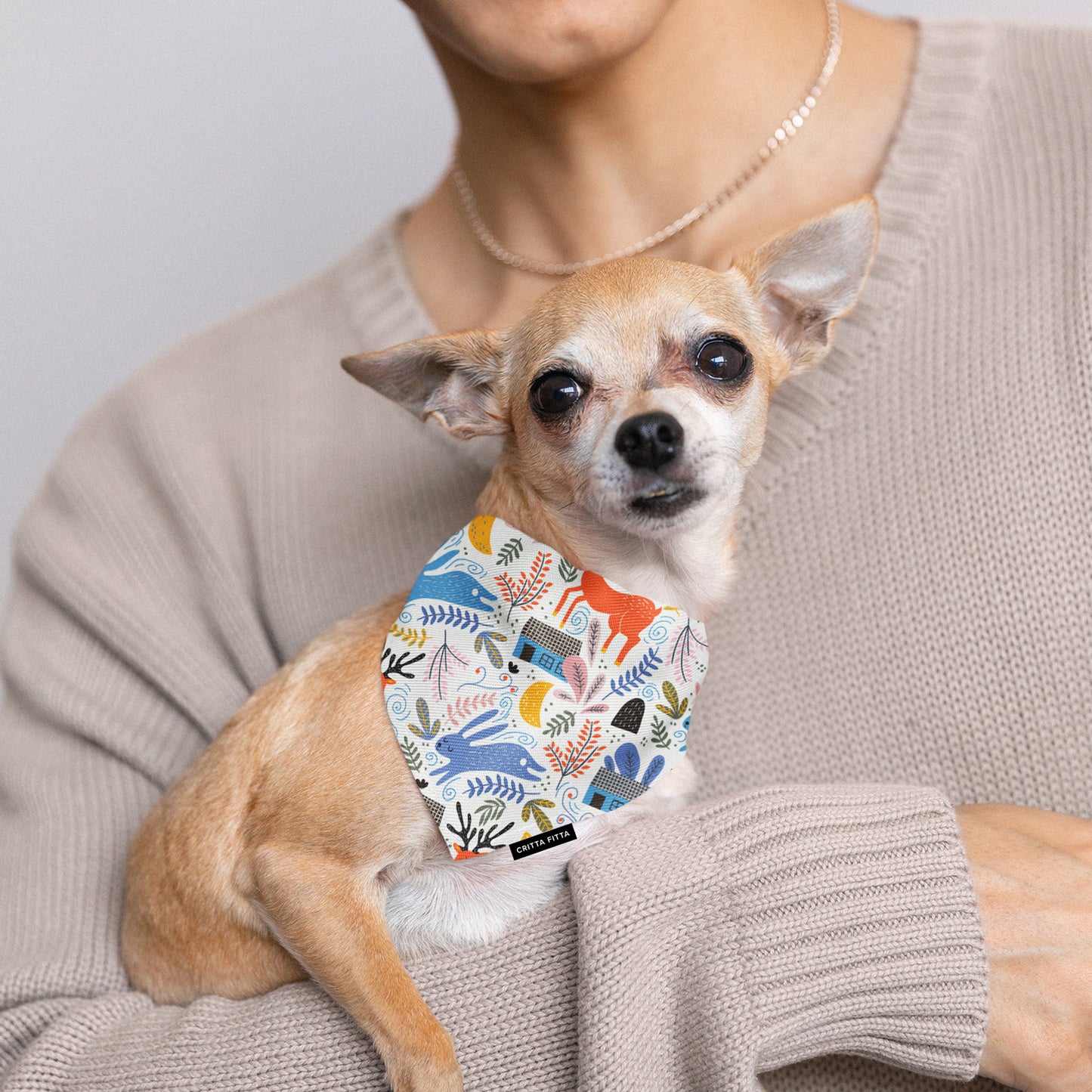 Furry Tale Forest Dog Bandana - Enchanting Style for Your Pup