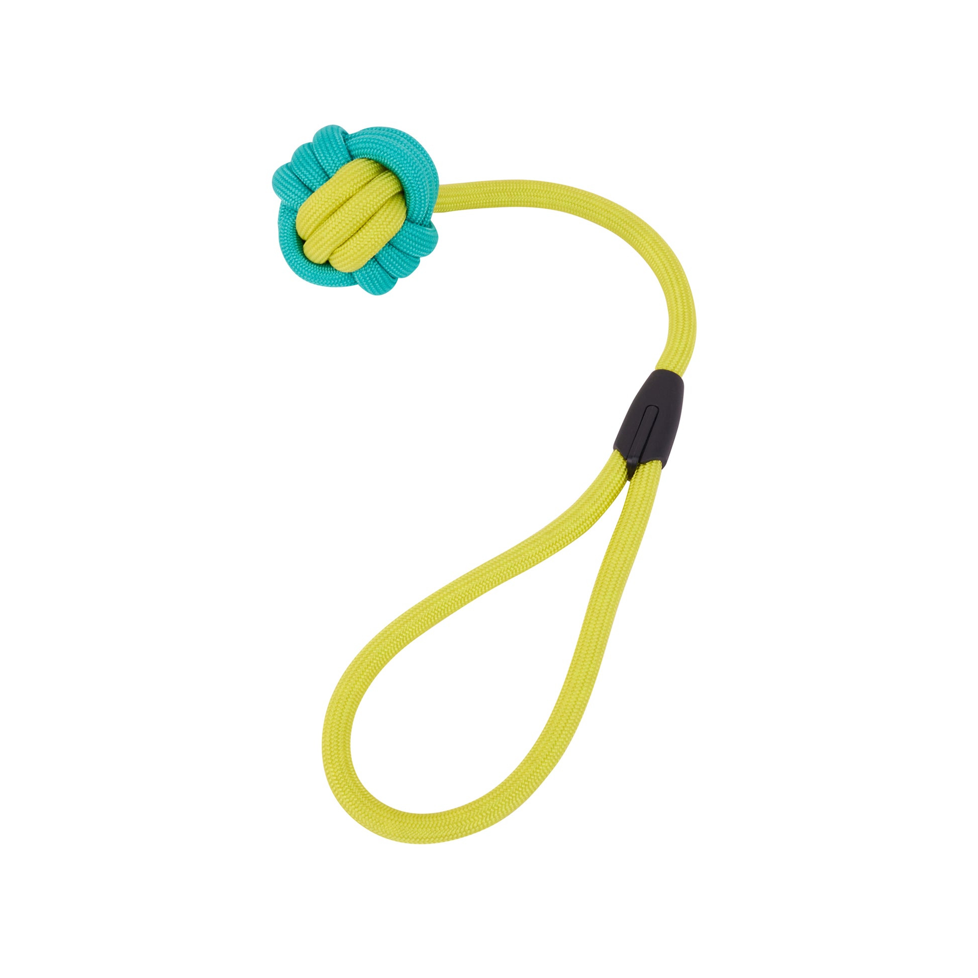 Interactive Rope Dog Toy (Yellow + Teal) - Durable & Fun Play for Dogs