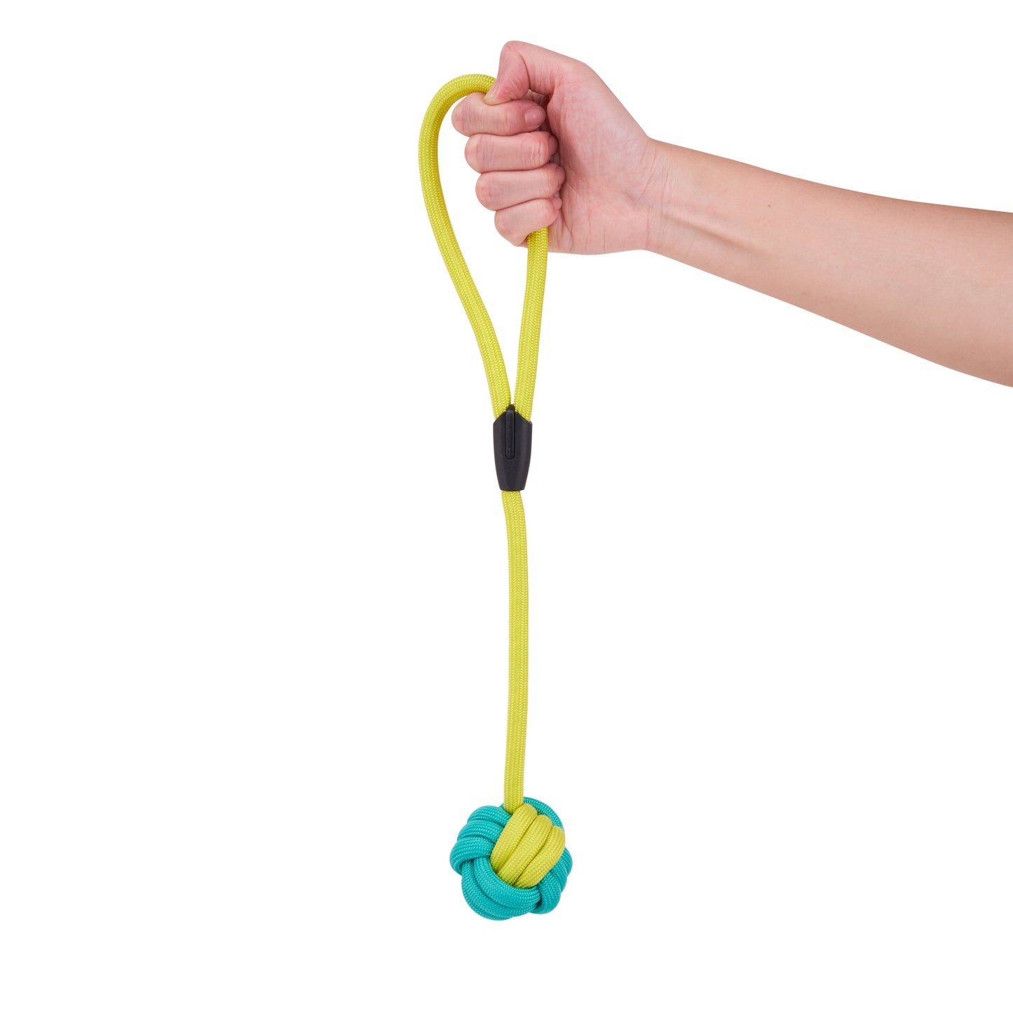 Interactive Rope Dog Toy (Yellow + Teal) - Durable & Fun Play for Dogs